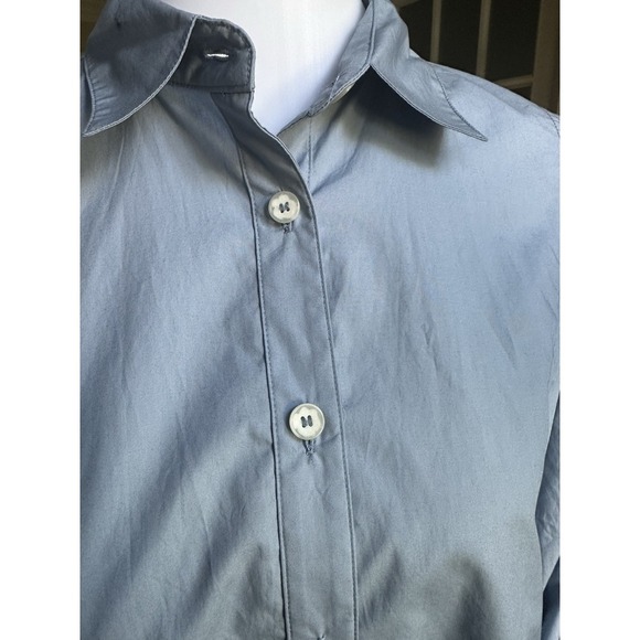 FREE PEOPLE Blue 100% Cotton Brown Eyed Girl Top Poplin Blouse Size S $88 NEW - Picture 4 of 8